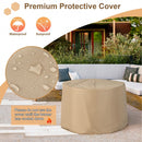 Paras 36" Round Grey Faux Stone LP Fire Table with Lava Rocks and Cover - 50,000 BTU - Seasonal Overstock