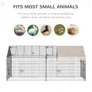 Portable Metal Pet Pen for Small Animals 7.25' x 3.4' x 3.4' - Black / Beige - Seasonal Overstock