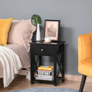 Selina Black Accent End Table with Drawer - Seasonal Overstock