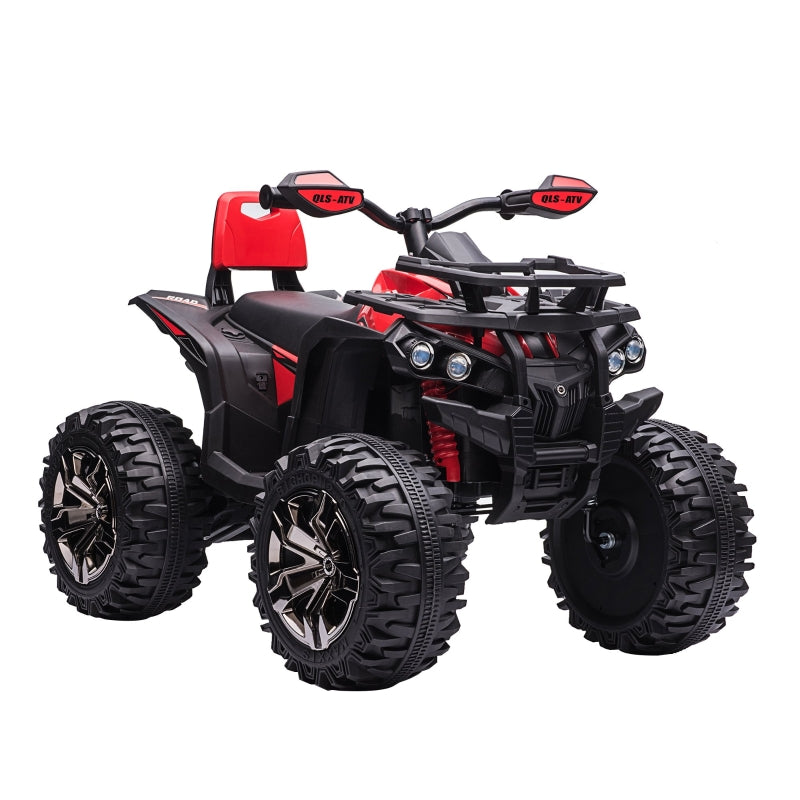 12V Kids Ride-On Four Wheeler ATV 1 Seater with MP3 & Headlights - Red - Seasonal Overstock