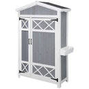 52" x 20" Grey Wood Garden Storage Shed with Shelves - Seasonal Overstock
