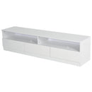 TV Stands, Thane 71" TV Stand with LED Backlighting in Glossy White - Seasonal Overstock