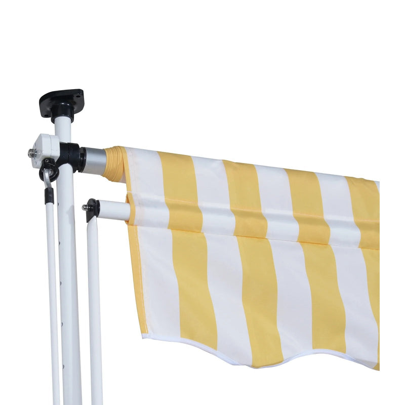 9.8ft Wide RV / Patio Retractable Awning - Yellow Stripe - Seasonal Overstock