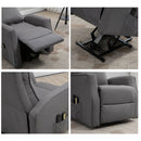 Recliner Chair, Emory Dark Grey Power Reclining Lift Chair with Vibration Massage & Remote - Seasonal Overstock