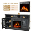 Fireplaces, Felder Black 1400W Electric Fireplace TV Stand for TVs up to 50" - Seasonal Overstock