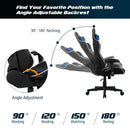 Office Chairs, Lucas High-Back Gaming Chair with Massage - Blue - Seasonal Overstock