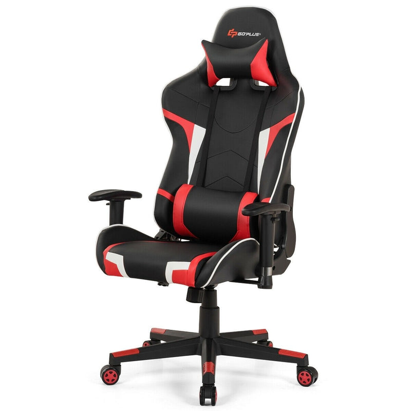 Lucas High-Back Gaming Chair with Massage - Red - Seasonal Overstock