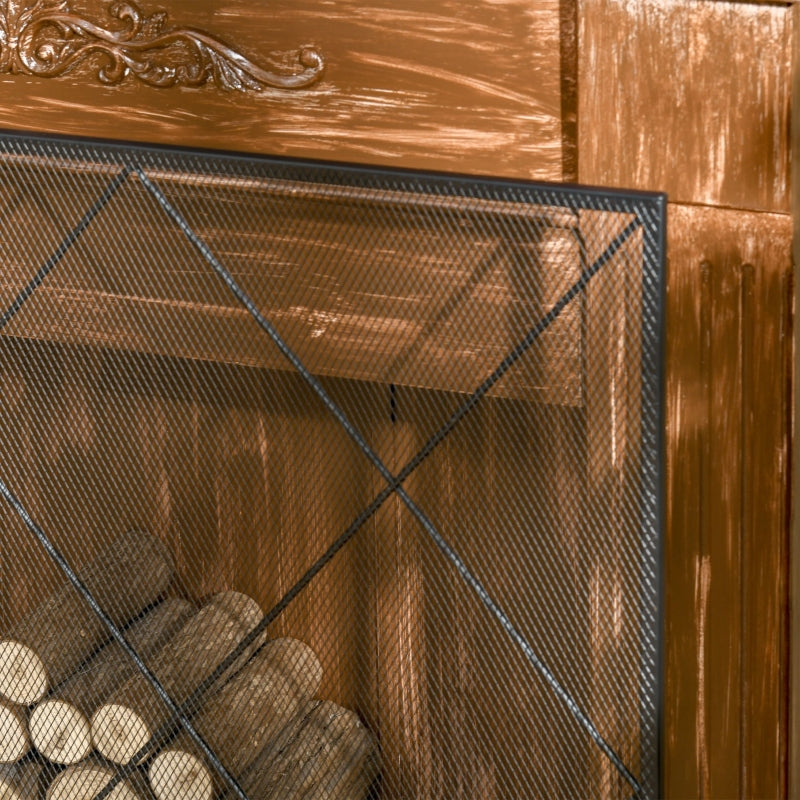 Diamond Pattern Single Panel Steel Mesh 41" Fireplace Screen - Seasonal Overstock
