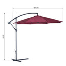 Patio Umbrellas, 10' Deluxe Cantilever Patio Umbrella - Wine Red - Seasonal Overstock