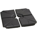 4pc Black Umbrella Base Weight 4 Plates Weighs up to 158 lbs - Seasonal Overstock
