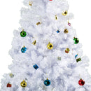 Christmas Trees, 5.9ft White Artificial Christmas Tree with 48 Ornaments - Seasonal Overstock
