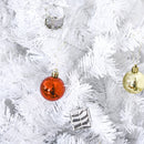 Christmas Trees, 4.9ft White Artificial Christmas Tree with Ornaments - Seasonal Overstock