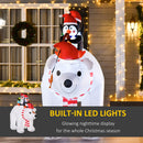 Christmas Decorations, 7ft Inflatable Polar Bear & Two Penguins - Seasonal Overstock