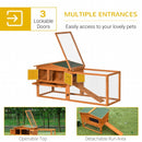 Backyard Friends 2 Level Indoor Outdoor Rabbit Hutch 61.5" x 23" x 27" - Seasonal Overstock