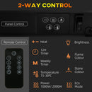 Bowie 1500W Freestanding Modern Electric Fireplace with Mantle Shelf - White - Seasonal Overstock