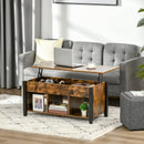 Coffee Tables, Bryan Lift Top Coffee Table with 3 Storage Compartments - Rustic Brown - Seasonal Overstock