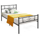 Farrah Twin Size Metal Platform Bed Frame with Headboard and Footboard - Seasonal Overstock