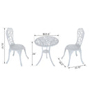 Fenella 3pc Cast Aluminum Outdoor Bistro Set in White - Seasonal Overstock
