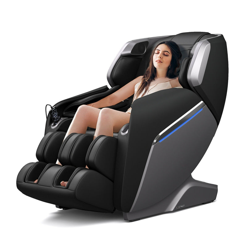 Full Body Zero Gravity Massage Chair with SL Track, Voice Control & Heat - Black - Seasonal Overstock