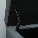Benches, Isra 51" Grey Upholstered Storage Bench - Seasonal Overstock