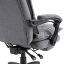 Jonas Double Padded Grey Fabric Office Chair with Retracting Footrest - Seasonal Overstock