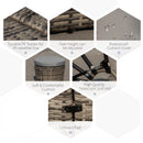 Paloma II 4pc Outdoor Rattan Sofa Bed / Patio Conversation Set - Grey - Seasonal Overstock