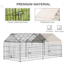 Portable Metal Pet Pen for Small Animals 7.25' x 3.4' x 3.4' - Black / Beige - Seasonal Overstock