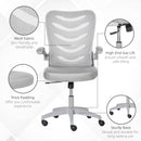 Office Chairs, Vinny Mesh Back Home Office Task Chair with Flip-Up Arm Rests Grey - Seasonal Overstock