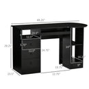 Yuna Computer Desk with Drawers, Shelves & Keyboard Tray - Black - Seasonal Overstock