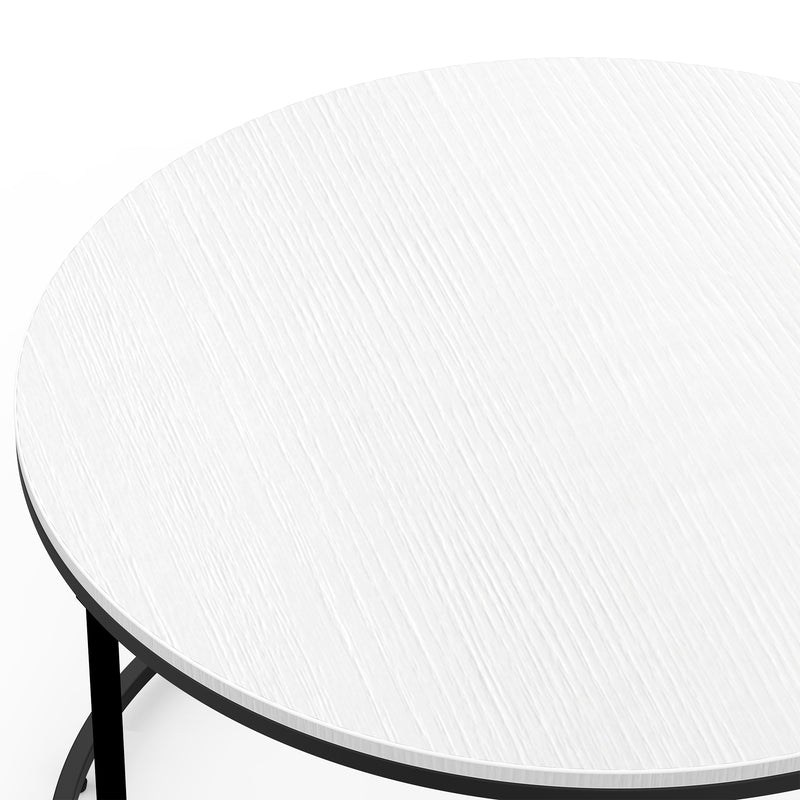 Cade Simple White Round Coffee Table - Seasonal Overstock