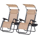 Patio Furniture, Darius 2pc Zero Gravity Chair Set - Beige - Seasonal Overstock
