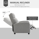 Recliner Chair, Elliot Light Grey Manual Reclining Chair - Seasonal Overstock
