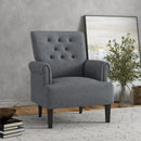Chairs, Jinny Button Tufted Modern Accent Chair - Grey - Seasonal Overstock