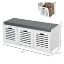 Kamila White Hall Shoe Storage Bench - Seasonal Overstock