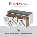 Kamila White Hall Shoe Storage Bench - Seasonal Overstock