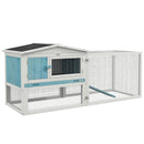 Rabbit Hutches, Pleasant Patch Rabbit Hutch 61" x 23" x 27" - Light Blue - Seasonal Overstock