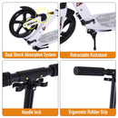 Folding Scooter for Teens and Adults in White - Seasonal Overstock