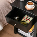Selina Black Accent End Table with Drawer - Seasonal Overstock