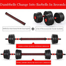 3-in-1 Adjustable Dumbbell Set with Barbell Connecting Rod 20Kg / 44lbs - Seasonal Overstock