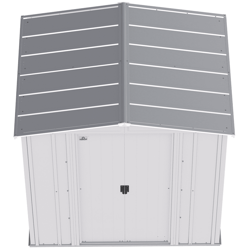 6' x 5' Arrow Classic Steel Storage Shed - Flute Grey - Seasonal Overstock