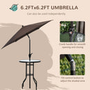 Carina 4pc Bistro Set with Folding Chairs Table and Umbrella - Black - Seasonal Overstock