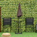 Carina 4pc Bistro Set with Folding Chairs Table and Umbrella - Black - Seasonal Overstock