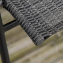 Carina 4pc Bistro Set with Folding Chairs Table and Umbrella - Black - Seasonal Overstock