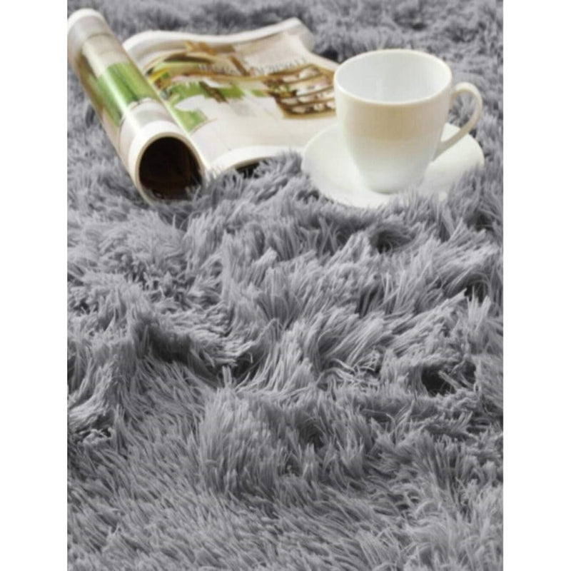 Eufloria Grey Super Soft Shag Rug by Puffy Point Grove - Seasonal Overstock