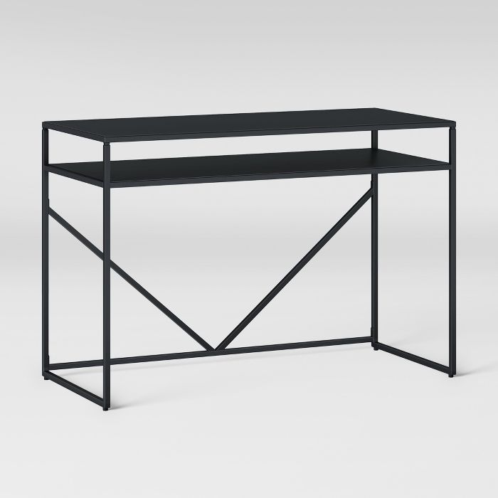 Project 62 Glasgow Metal Writing Desk with Storage - Black - Seasonal Overstock