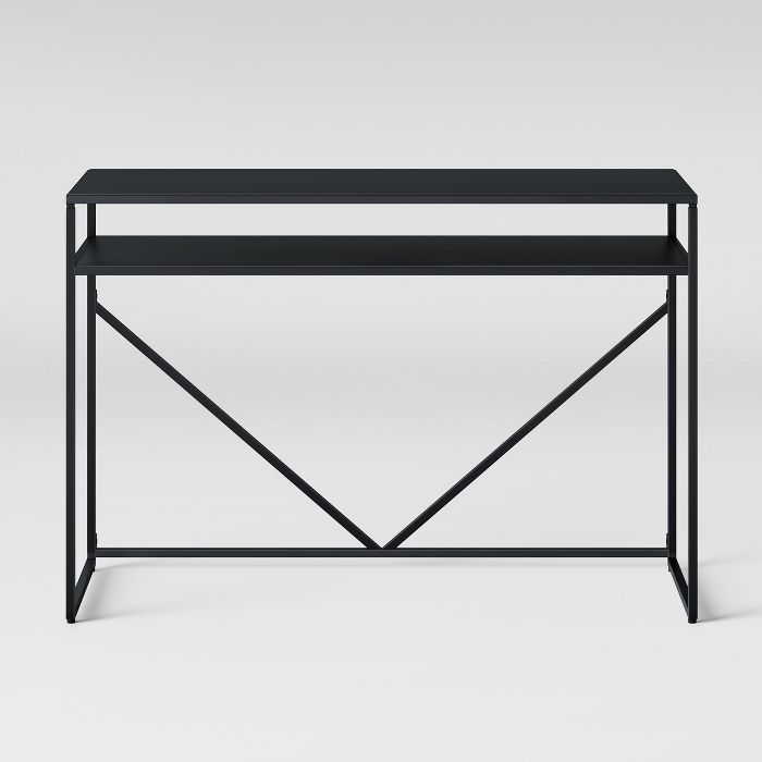 Project 62 Glasgow Metal Writing Desk with Storage - Black - Seasonal Overstock