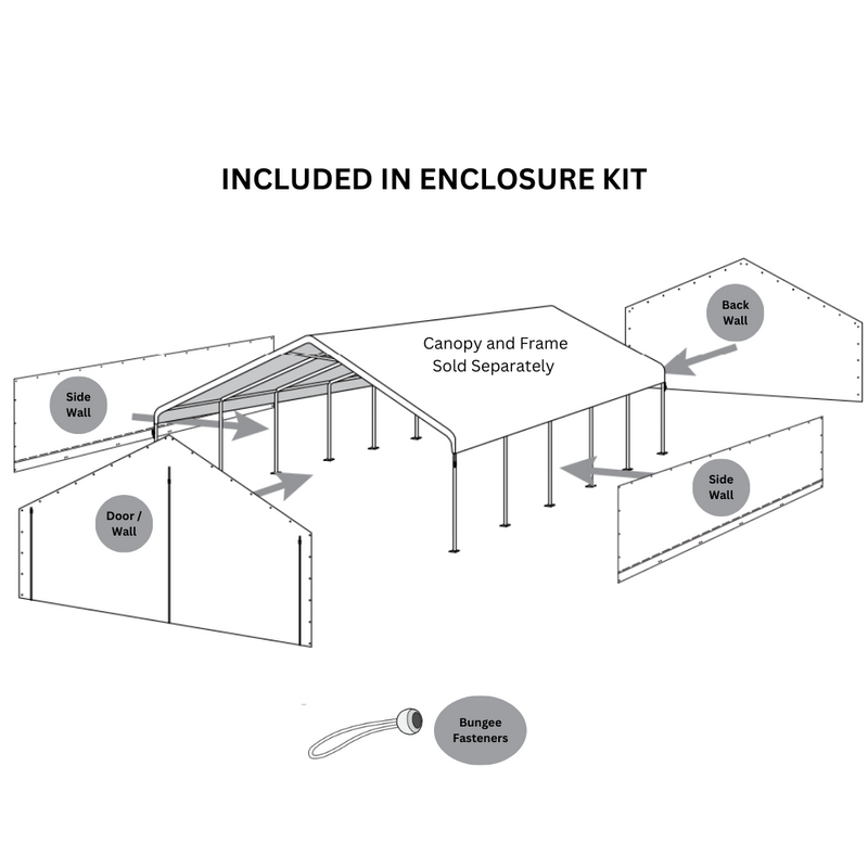 Ultra Max 30' x 40' Canopy Enclosure Kit - Fire Rated - Seasonal Overstock