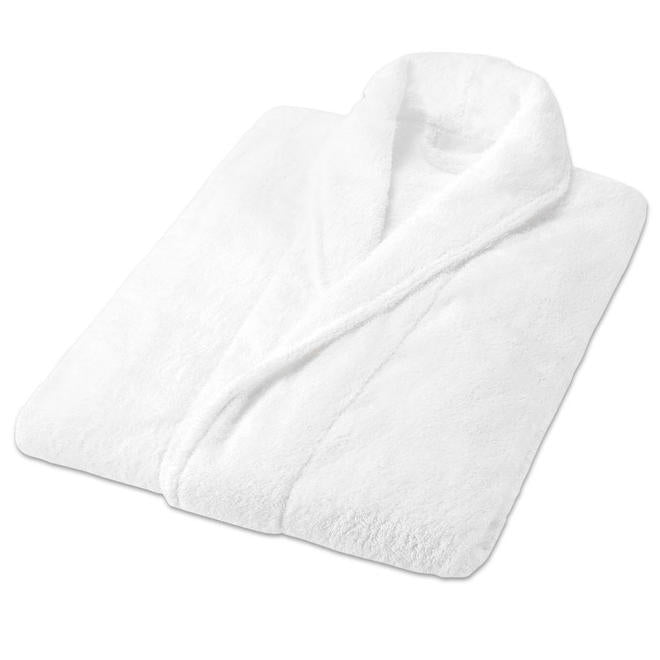 Unisex 100% Terry Cotton Cozy Soft Spa Robe - White - Seasonal Overstock