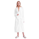 Unisex 100% Terry Cotton Cozy Soft Spa Robe - White - Seasonal Overstock