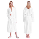 Unisex 100% Terry Cotton Cozy Soft Spa Robe - White - Seasonal Overstock